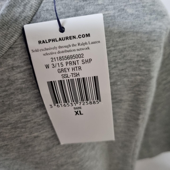 Polo Ralph Lauren Grey slogan print t shirt.Size xl uk 14/16BNWT - Picture 4 of 4
